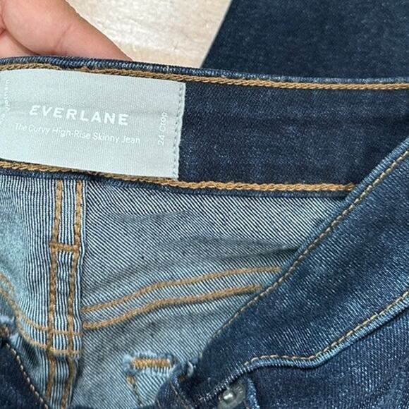Everlane The Curvy Stretch High-Rise Skinny Jean size 24 Crop dark wash - Picture 6 of 8